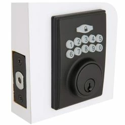 Defiant Square Matte Black Electronic Single Cylinder Keypad Deadbolt -Barton Kramer Shop defiant keyless deadbolts 32ga8x9d01aa c3 1000