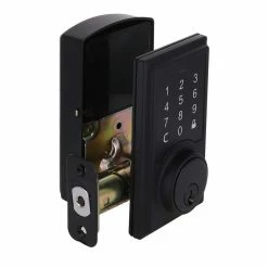 Defiant Square Matte Black Electronic Single Cylinder Touchpad Deadbolt -Barton Kramer Shop defiant keyless deadbolts 32gc2x9d01aa 44 1000