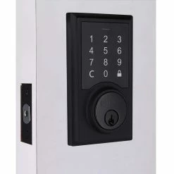 Defiant Square Matte Black Electronic Single Cylinder Touchpad Deadbolt -Barton Kramer Shop defiant keyless deadbolts 32gc2x9d01aa c3 1000
