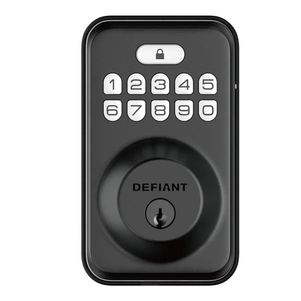 Defiant Single Cylinder Square Electronic Keypad Deadbolt Matte Black 3 Defiant Single Cylinder Square Electronic Keypad Deadbolt Matte Black