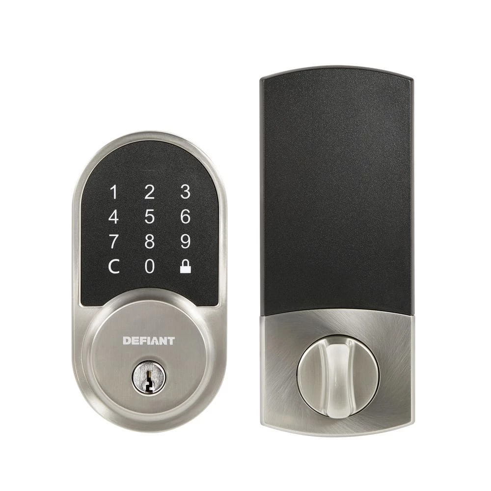 Defiant Round Satin Nickel Smart Hubspace Wi-Fi Deadbolt 5 Defiant Round Satin Nickel Smart Hubspace Wi-Fi Deadbolt - Image 3