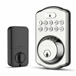 Defiant Single Cylinder Castle Electronic Keypad Deadbolt Satin Nickel -Barton Kramer Shop defiant keyless deadbolts ks01 sn 4f 1000