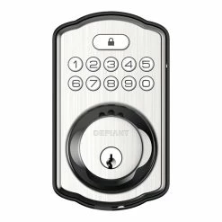 Defiant Single Cylinder Castle Electronic Keypad Deadbolt Satin Nickel