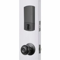 Defiant Vancouver Matte Black Door Handle Set with Square Smart Hub space Wi-Fi Deadbolt and Hartford Interior Knob -Barton Kramer Shop defiant keyless locksets 32hpx9gyb 1f 1000