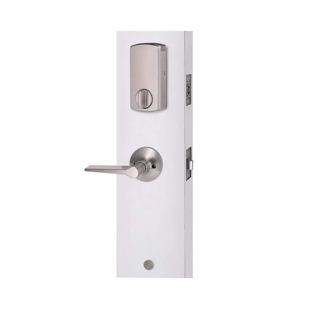 Defiant Alexander Satin Nickel Door Handleset with Square Electronic Single Cylinder Touchpad Deadbolt & Freedom Interior Lever 7 Defiant Alexander Satin Nickel Door Handleset with Square Electronic Single Cylinder Touchpad Deadbolt & Freedom Interior Lever - Image 5
