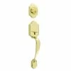 Defiant Springfield Single Cylinder Polished Brass Door Handleset with Mushroom Knob