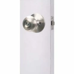 Defiant Castle Satin Nickel Entrance Door Handleset with Hartford Interior Knob -Barton Kramer Shop defiant knob handlesets hwx2g3 1f 1000