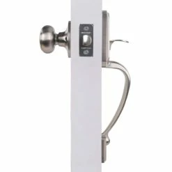Defiant Castle Satin Nickel Entrance Door Handleset with Hartford Interior Knob -Barton Kramer Shop defiant knob handlesets hwx2g3 4f 1000