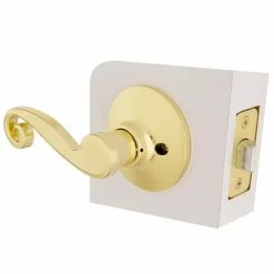 Defiant Scroll Polished Brass Hall and Closet Door Lever 15 Defiant Scroll Polished Brass Hall and Closet Door Lever -Barton Kramer Shop defiant passage door handles 32l6703b 1f 1000