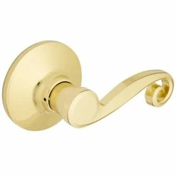 Defiant Scroll Polished Brass Hall and Closet Door Lever