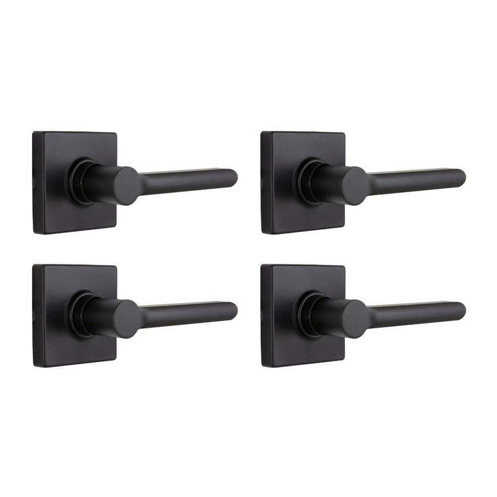 Defiant Tonbridge Matte Black Hall and Closet Door Handle with Square Rose (4-Pack) 3 Defiant Tonbridge Matte Black Hall and Closet Door Handle with Square Rose (4-Pack)