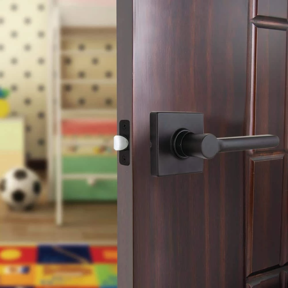 Defiant Tonbridge Matte Black Hall and Closet Door Handle with Square Rose (4-Pack) 4 Defiant Tonbridge Matte Black Hall and Closet Door Handle with Square Rose (4-Pack) - Image 2