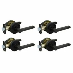 Defiant Tonbridge Matte Black Hall and Closet Door Handle with Round Rose (4-Pack) -Barton Kramer Shop defiant passage door handles 32ld6x903bcd4 44 1000