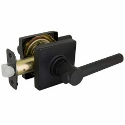 Defiant Highland Matte Black Hall and Closet Door Lever with Square Rose -Barton Kramer Shop defiant passage door handles 32ld8x903a 1f 1000