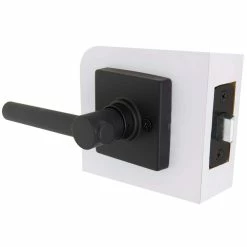 Defiant Highland Matte Black Hall and Closet Door Lever with Square Rose -Barton Kramer Shop defiant passage door handles 32ld8x903a 4f 1000