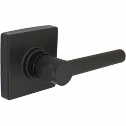 Barton Kramer Shop 42 Defiant Highland Matte Black Hall and Closet Door Lever with Square Rose