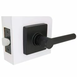 Defiant Highland Matte Black Hall and Closet Door Lever with Square Rose -Barton Kramer Shop defiant passage door handles 32ld8x903a 66 1000