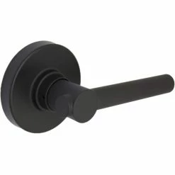 Defiant Highland Matte Black Hall and Closet Door Lever with Round Rose