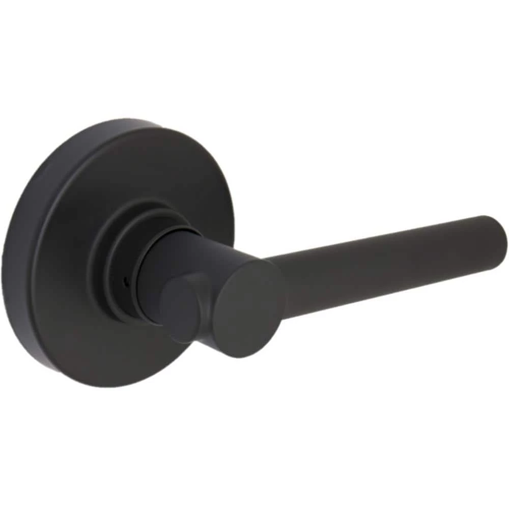 Defiant Highland Matte Black Hall and Closet Door Lever with Round Rose 3 Defiant Highland Matte Black Hall and Closet Door Lever with Round Rose