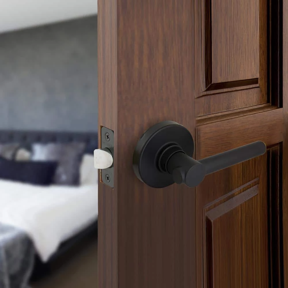 Defiant Highland Matte Black Hall and Closet Door Lever with Round Rose 4 Defiant Highland Matte Black Hall and Closet Door Lever with Round Rose - Image 2