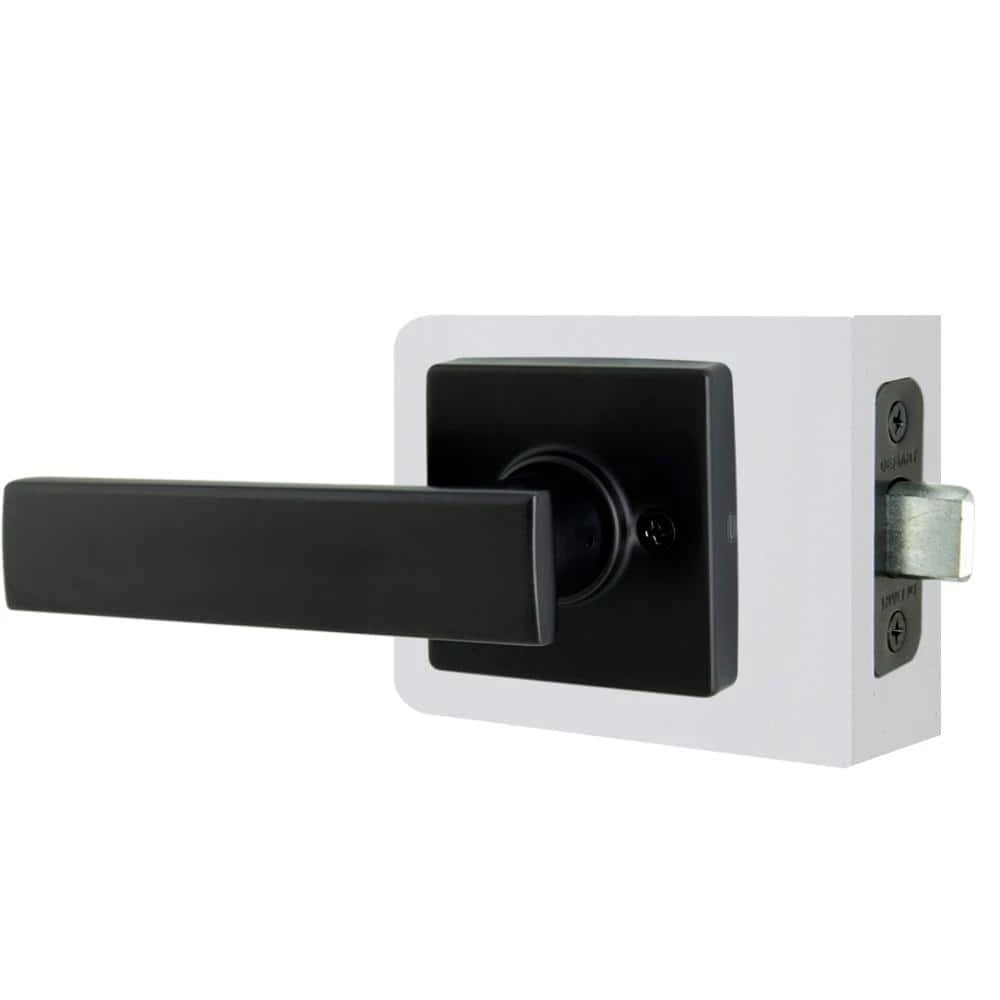 Defiant Westwood Matte Black Hall and Closet Door Handle with Square Rose (4-Pack) 7 Defiant Westwood Matte Black Hall and Closet Door Handle with Square Rose (4-Pack) - Image 5