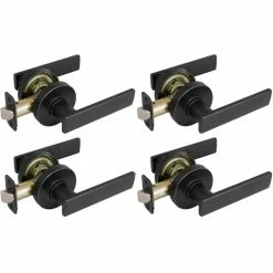 Defiant Westwood Matte Black Hall and Closet Door Handle with Round Rose (4-Pack) -Barton Kramer Shop defiant passage door handles 32lp1x903cd4 44 1000
