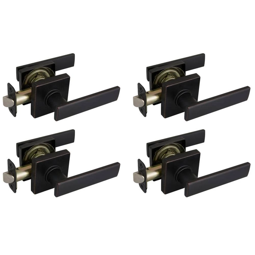 Defiant Westwood Aged Bronze Hall and Closet Door Lever with Square Rose (4-Pack) 4 Defiant Westwood Aged Bronze Hall and Closet Door Lever with Square Rose (4-Pack) - Image 2