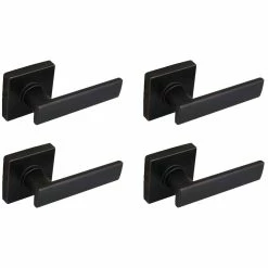 Defiant Westwood Aged Bronze Hall and Closet Door Lever with Square Rose (4-Pack)