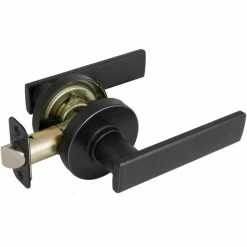 Defiant Westwood Matte Black Hall/Closet Door Lever with Round Rose -Barton Kramer Shop defiant passage door handles lp1xk03c 44 1000