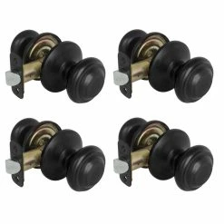 Defiant Madrid Matte Black Hall and Closet Door Knob (4-Pack) -Barton Kramer Shop defiant passage door knobs 32tdx930bxcd4 44 1000