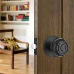 Defiant Hartford Matte Black Hall/Closet Door Knob -Barton Kramer Shop defiant passage door knobs 32tgx930b 66 1000