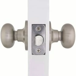 Defiant Simple Series Round Satin Nickel Hall and Closet Door Knob -Barton Kramer Shop defiant passage door knobs evtfx230b 4f 1000