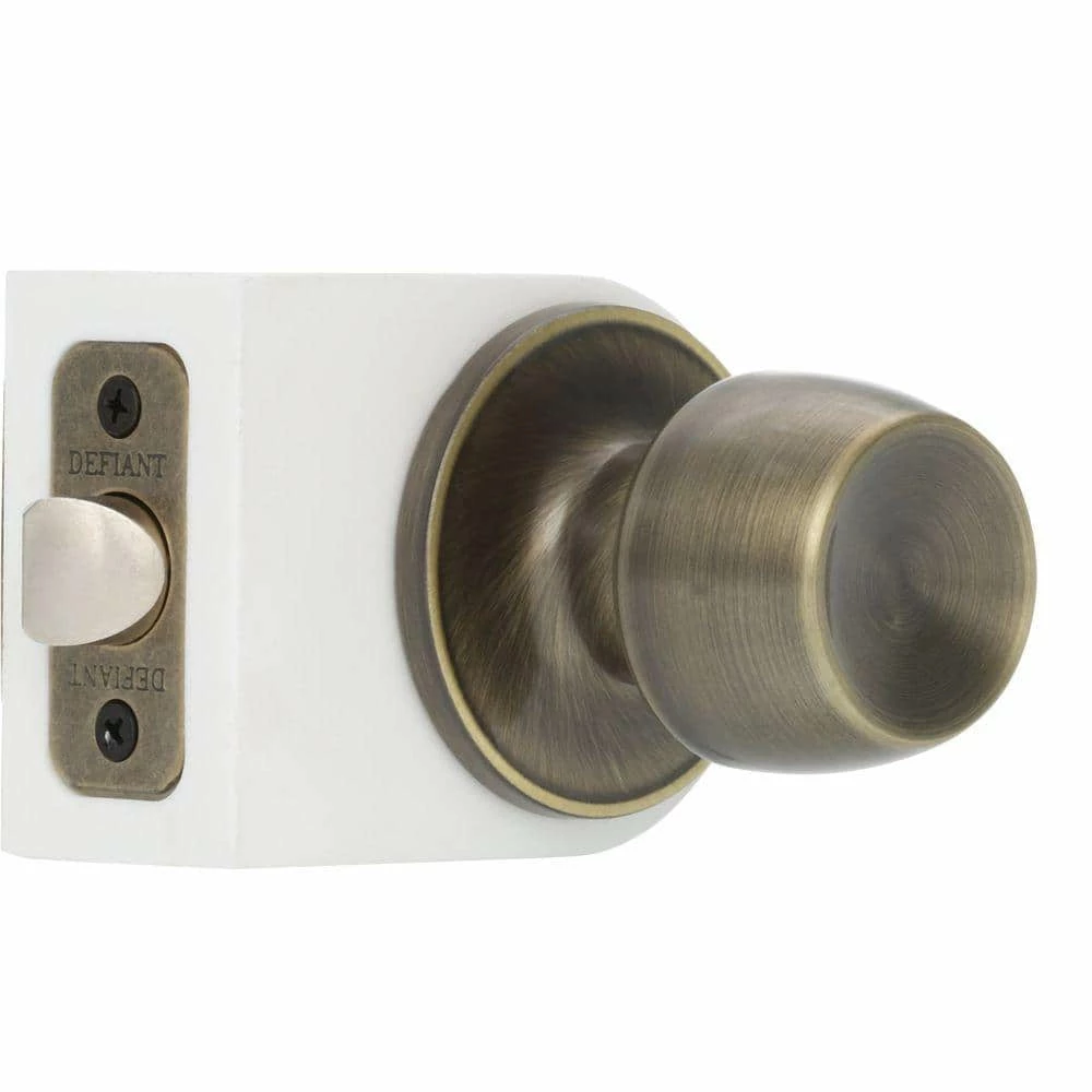 Defiant Brandywine Antique Brass Passage Hall/Closet Door Knobset 3 Defiant Brandywine Antique Brass Passage Hall/Closet Door Knobset
