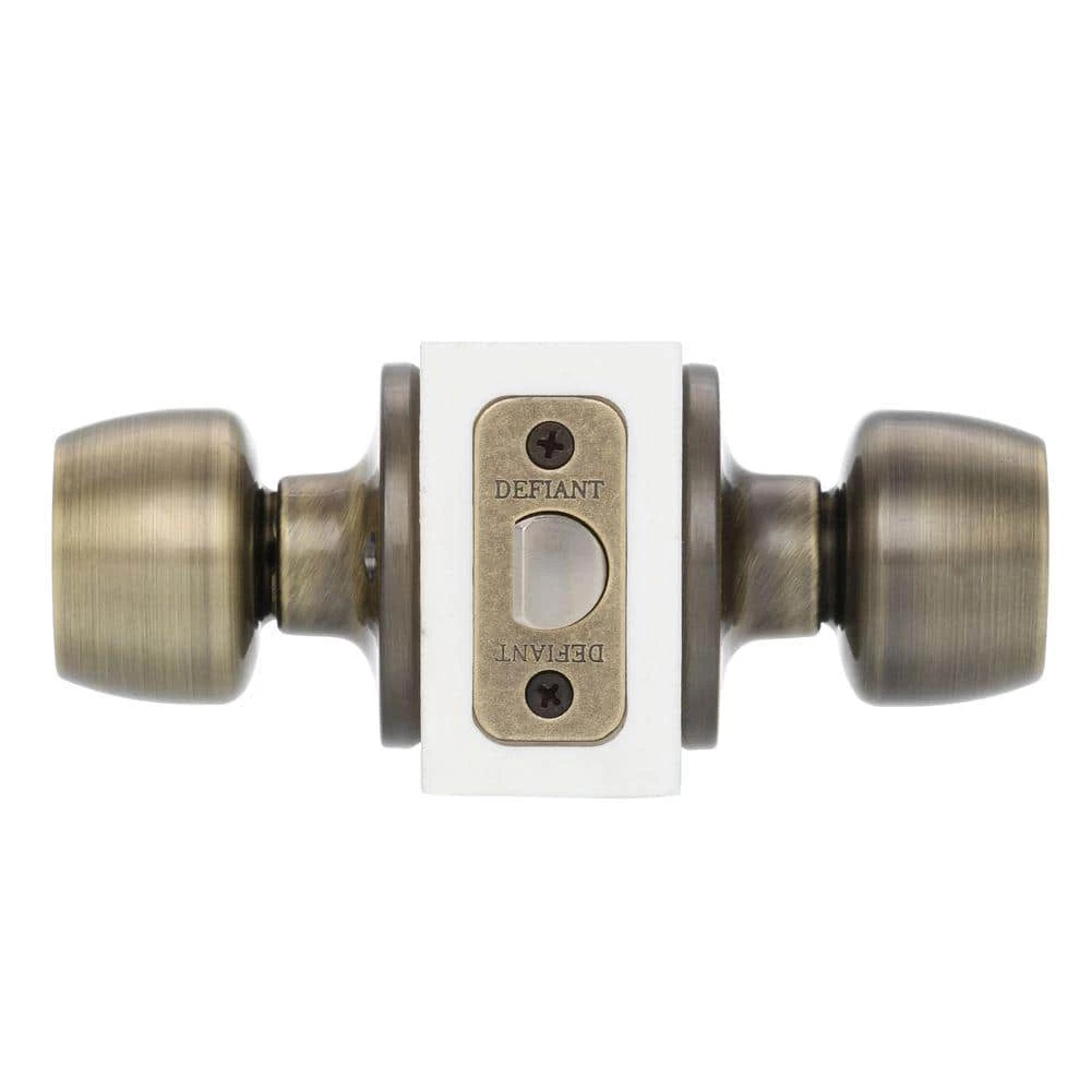 Defiant Brandywine Antique Brass Passage Hall/Closet Door Knobset 4 Defiant Brandywine Antique Brass Passage Hall/Closet Door Knobset - Image 2