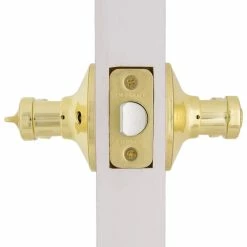 Defiant Scroll Polished Brass Bed and Bath Door Handle 14 Defiant Scroll Polished Brass Bed and Bath Door Handle -Barton Kramer Shop defiant privacy door handles 32l6701b 4f 1000