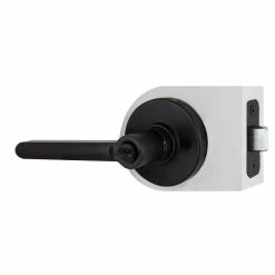 Defiant Tonbridge Matte Black Bed/Bath Door Handle with Round Rose (4-Pack) -Barton Kramer Shop defiant privacy door handles 32ld6x901bcd4 1f 1000