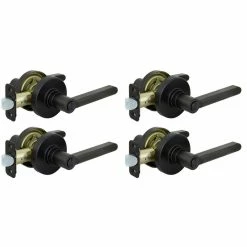 Defiant Tonbridge Matte Black Bed/Bath Door Handle with Round Rose (4-Pack) -Barton Kramer Shop defiant privacy door handles 32ld6x901bcd4 44 1000