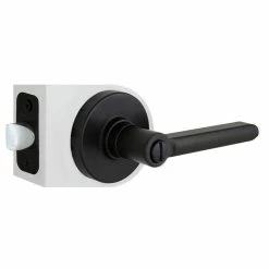 Defiant Tonbridge Matte Black Bed/Bath Door Handle with Round Rose (4-Pack) -Barton Kramer Shop defiant privacy door handles 32ld6x901bcd4 c3 1000