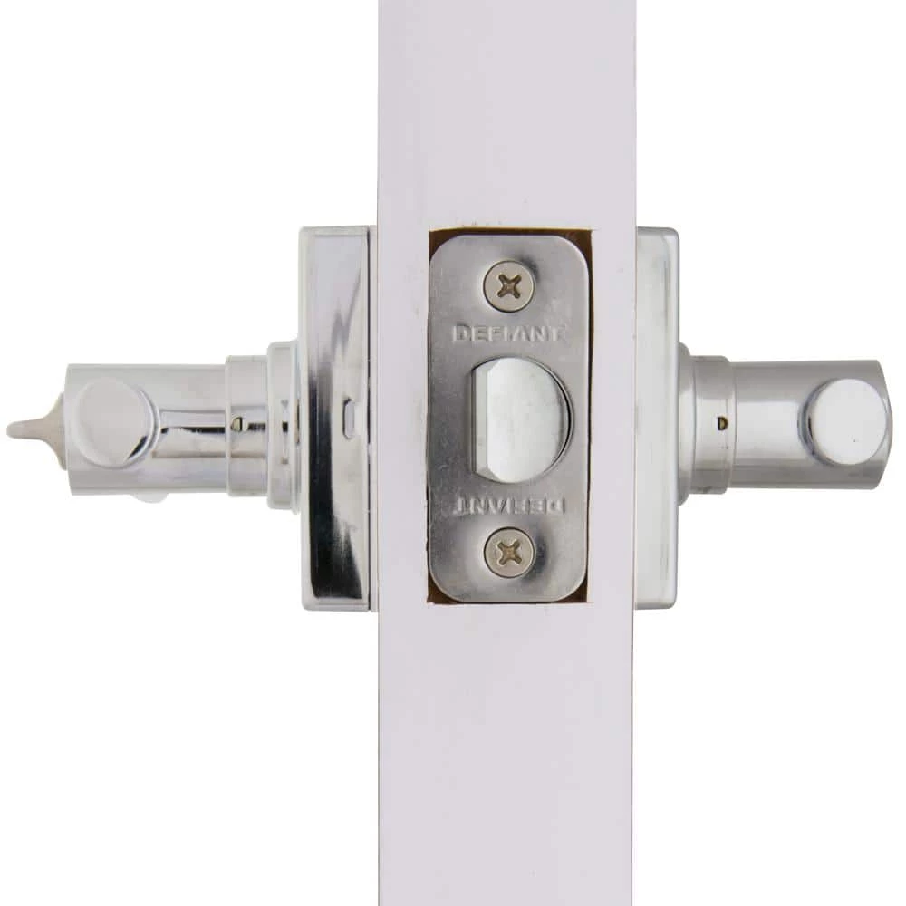 Defiant Highland Bright Chrome Bed and Bath Door Handle with Square Rose 6 Defiant Highland Bright Chrome Bed and Bath Door Handle with Square Rose - Image 4