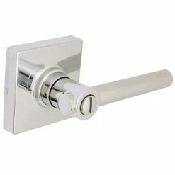 Defiant Highland Bright Chrome Bed and Bath Door Handle with Square Rose