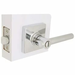 Defiant Highland Bright Chrome Bed and Bath Door Handle with Square Rose 11 Defiant Highland Bright Chrome Bed and Bath Door Handle with Square Rose -Barton Kramer Shop defiant privacy door handles 32ld8201a c3 1000