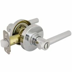 Defiant Highland Bright Chrome Bed and Bath Door Handle with Round Rose -Barton Kramer Shop defiant privacy door handles 32ld8201c 44 1000