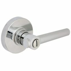 Defiant Highland Bright Chrome Bed and Bath Door Handle with Round Rose