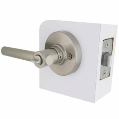 Defiant Highland Satin Nickel Bed and Bath Door Handle with Round Rose -Barton Kramer Shop defiant privacy door handles 32ld8x201c 1f 1000