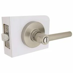Defiant Highland Satin Nickel Bed and Bath Door Handle with Round Rose -Barton Kramer Shop defiant privacy door handles 32ld8x201c c3 1000