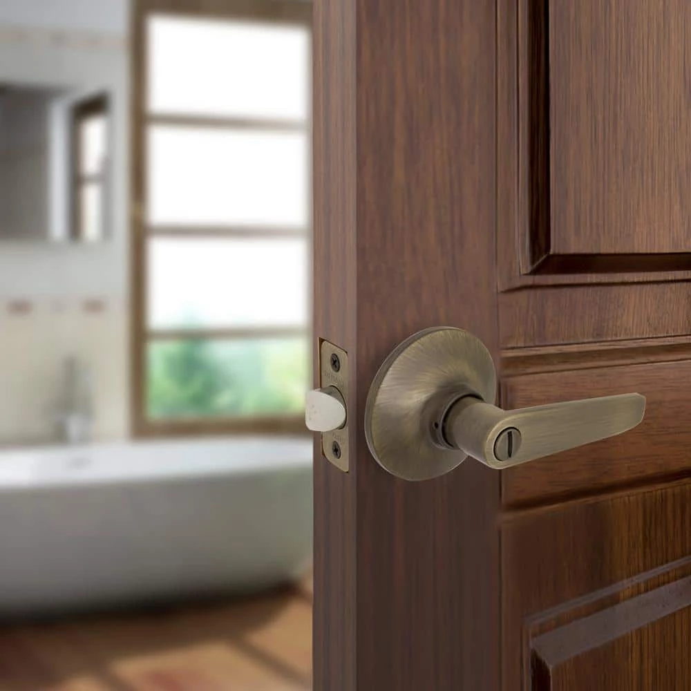 Defiant Olympic Antique Brass Bed and Bath Door Handle 4 Defiant Olympic Antique Brass Bed and Bath Door Handle - Image 2