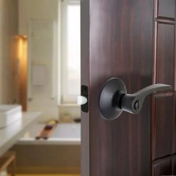Defiant Kensington Matte Black Bed/Bath Door Handle -Barton Kramer Shop defiant privacy door handles lb4xk01b 66 1000