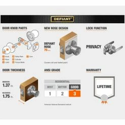 Defiant Kensington Matte Black Bed/Bath Door Handle -Barton Kramer Shop defiant privacy door handles lb4xk01b fa 1000