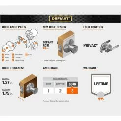 Defiant Zacoti Aged Bronze Bed/Bath Door Handle -Barton Kramer Shop defiant privacy door handles lb6x701b 76 1000