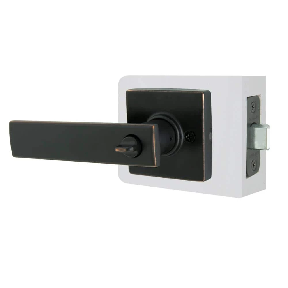 Defiant Westwood Aged Bronze Bed and Bath Door Handle with Square Rose (4-Pack) 8 Defiant Westwood Aged Bronze Bed and Bath Door Handle with Square Rose (4-Pack) - Image 6